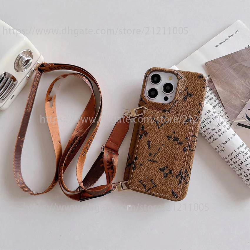 1V Phone Case For Iphone 17 16 15 14 13 Pro 12 11 Max Plus 16Pro Crossbody Card Pocket Phone Case Crossbody Strap 17Pro Cover For Apple 15Promax 14P