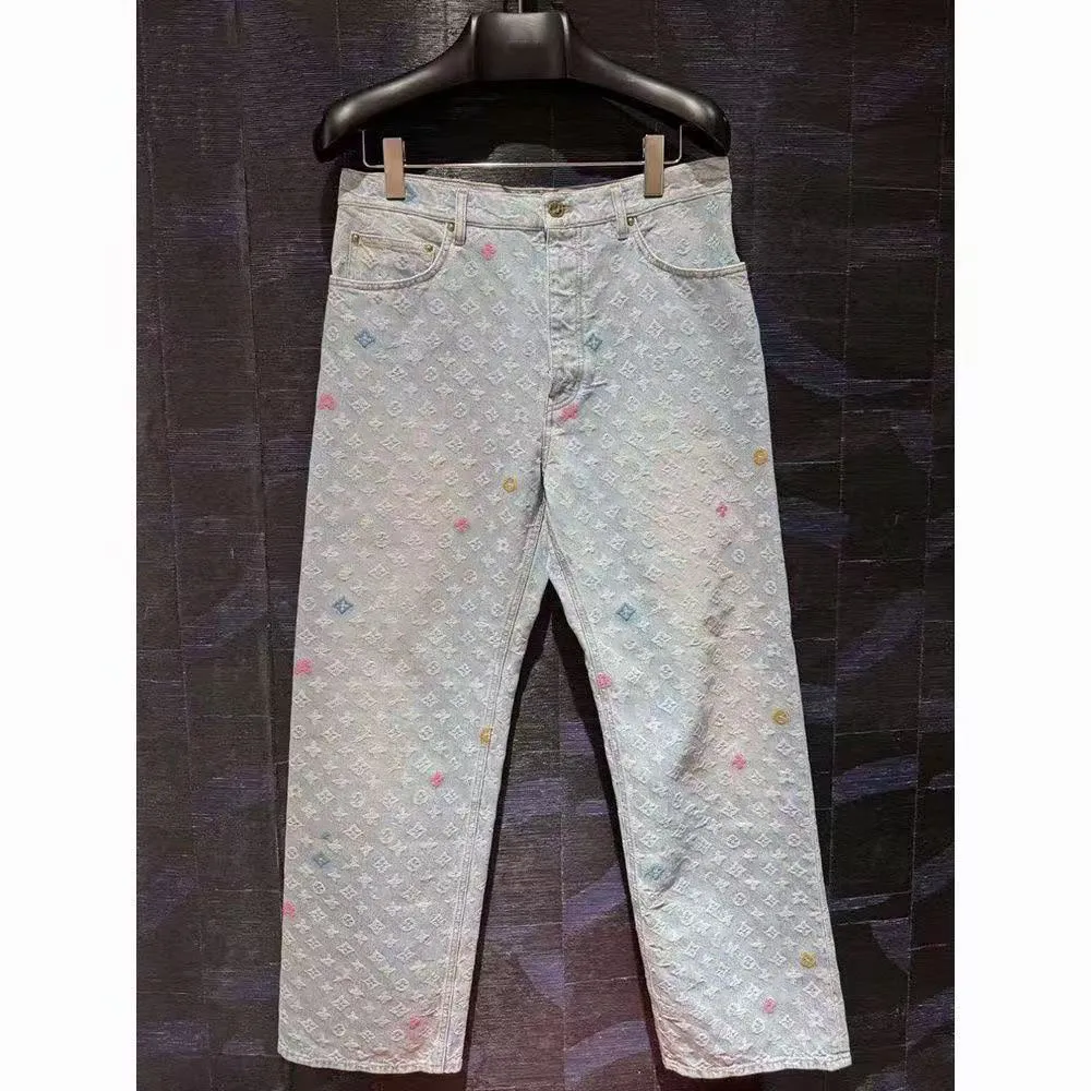Jeans da donna Jeans larghi con lettere urban chic da donna: denim resistente, taglie disponibili dalla piccola alla extra large