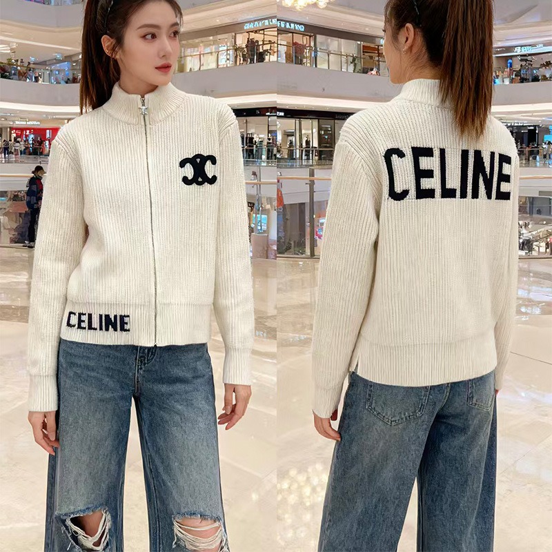 Autumn Zipper Letter Embroidered Turtleneck Knitted Cardigan Top New Korean Lazy Style Loose Women's Sweater Jacket