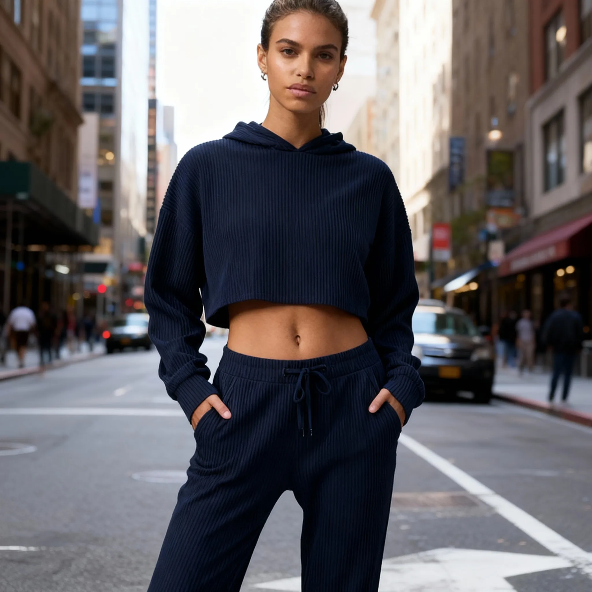 Muse ensemble de survêtement à capuche et pantalon de survêtement pour femme, coupe ample, vêtements de sport doux et décontractés, Jogging en pl