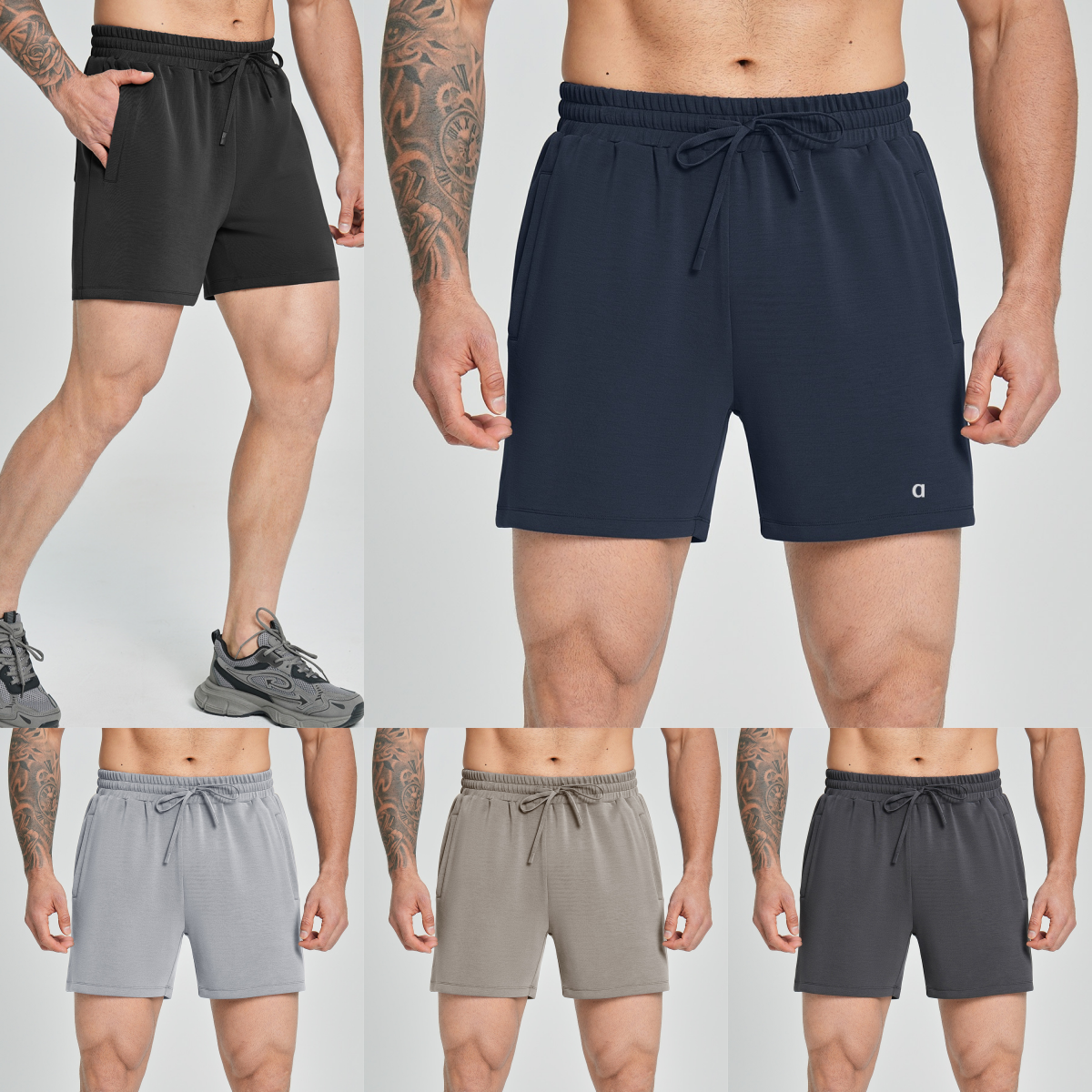 A2015 Moisture-Absorbing Lightweight Men's Short Modal Mens Breathable Sports Shorts for Outdoor Fitness and Hiking Shorts Breathable for Ou