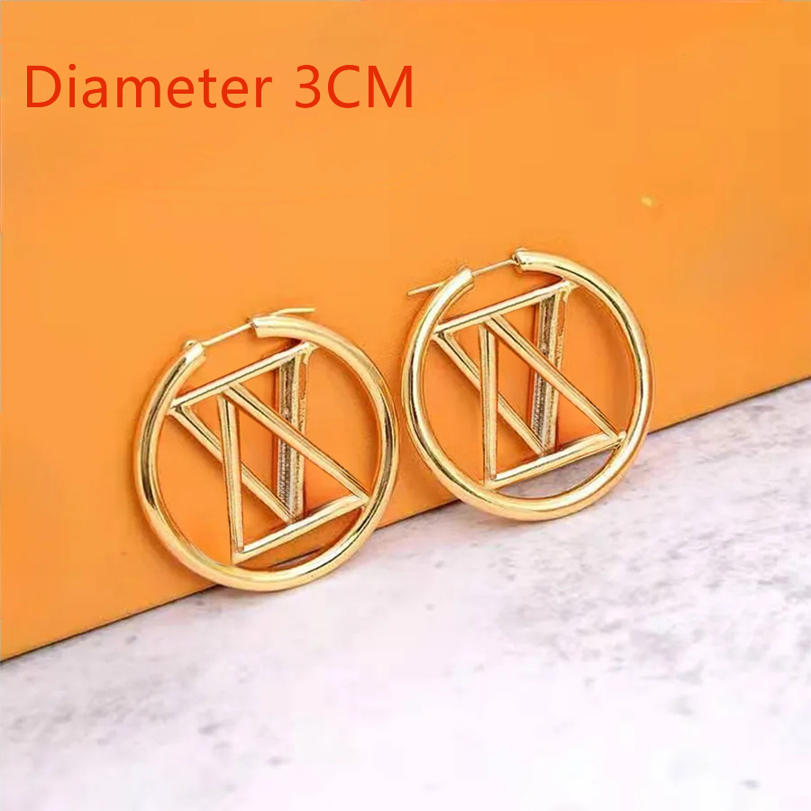 Boucles d'oreilles de créateurs Femme Boucle d'oreille de luxe Diamètre 5cm 4cm 3cm Cercle Simple Titane Acier Or Argent Boucle d'oreille Bijoux