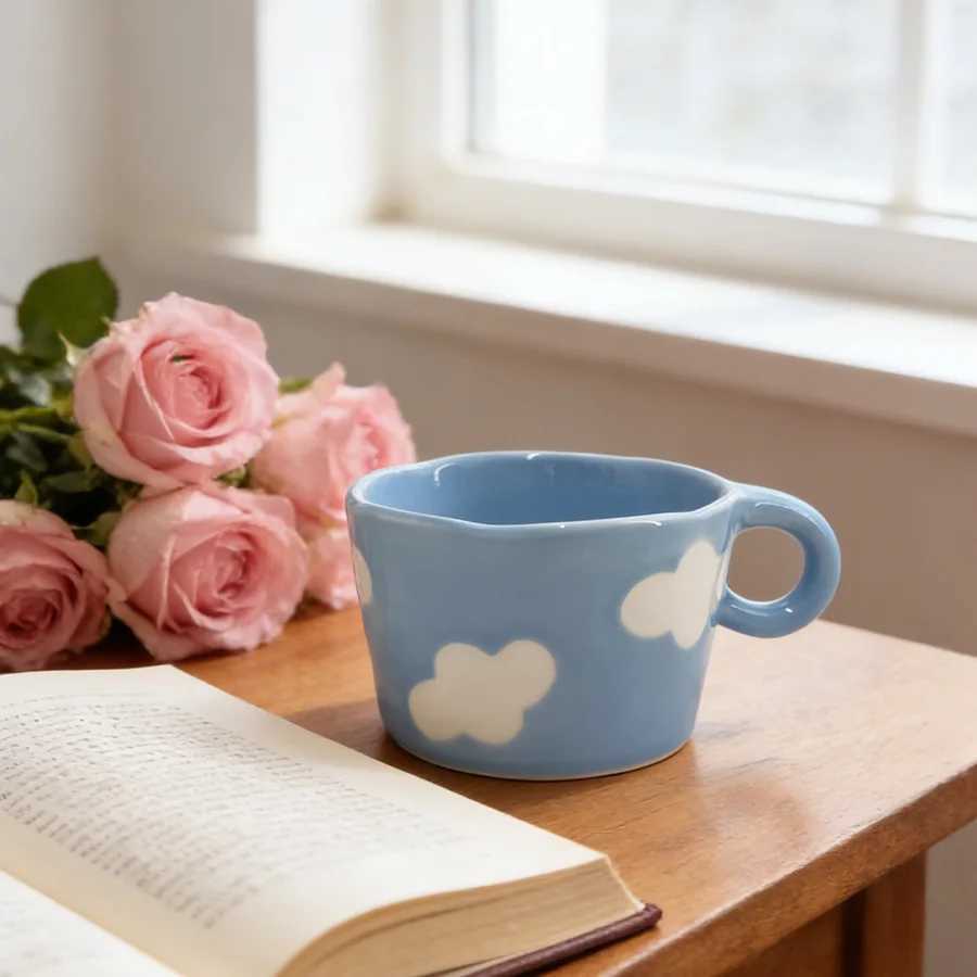 Ceramic cup Coffee cup Water cup Mug Tea cup Cup Light-luxury With lid No lid For tea Meeting room Office Personal H260326-image-1099169531
