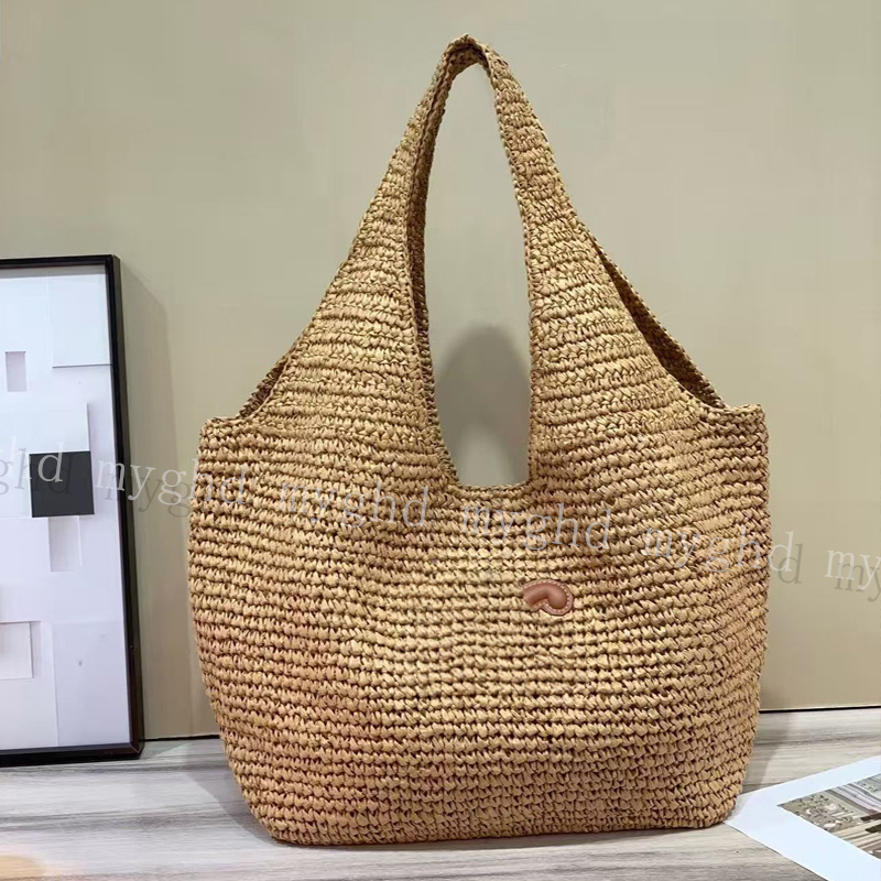 Summer Large Straw Tote Bag for Women 52x18x28cm Woven Beach Shoulder Bag with Leather Decor Casual Vacation Handbag 30931-image-962504453