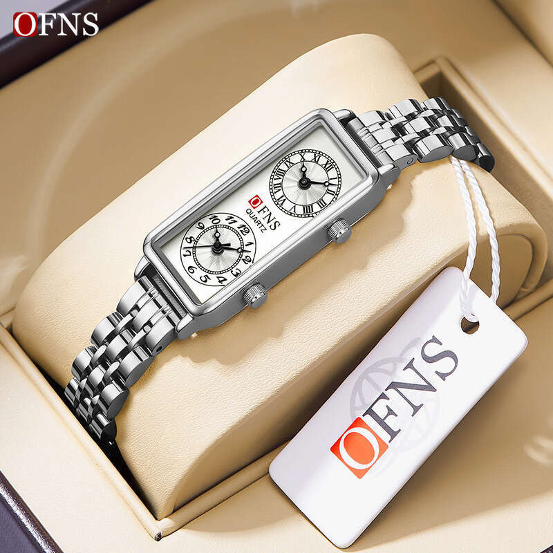 Ladies' niche quartz watch, fashionable and popular watch, dual time digital Roman scale quartz watch