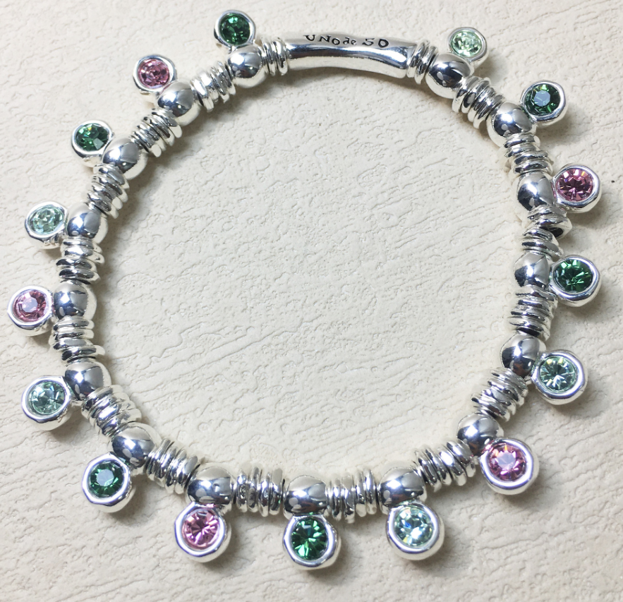 UNO50 Bracelet créatif minimaliste avec pierres précieuses délicates pour femme – Style géométrique frais et doux