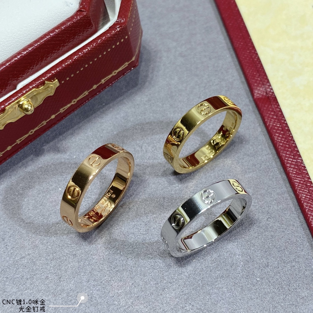 Bague en or de 3.6mm V, ne se décolore jamais, avec boîte de comptoir, bagues de couple, cadeaux premium à la mode