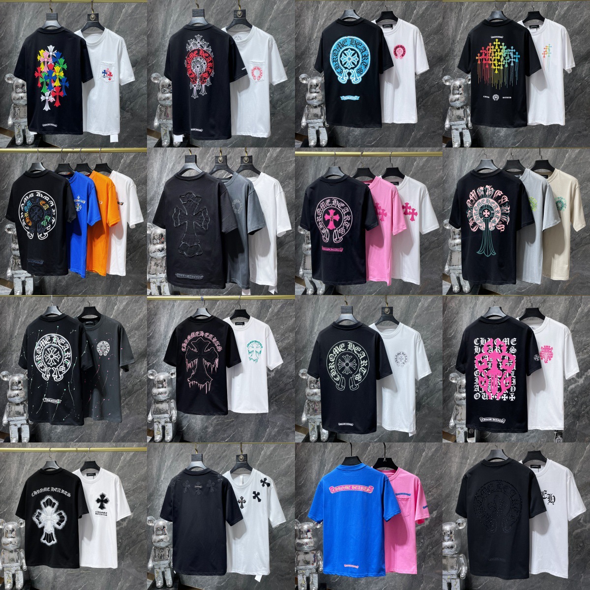 Chrome Shirt Designer T Shirt Men Shirt Mens Designer Shirt For Men Summer Hiphop Loose Shirt Men Womens Short Sleeve Printing Clothing Sanskrit Gra