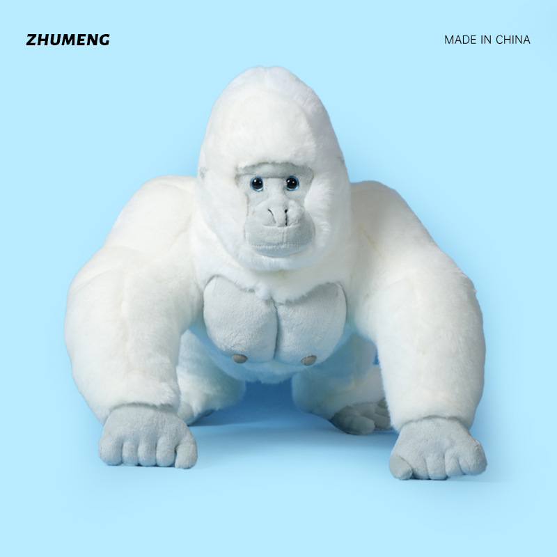 Super cute white soft skin-friendly gorilla doll creative gift simulation plush toy-image-1099102572