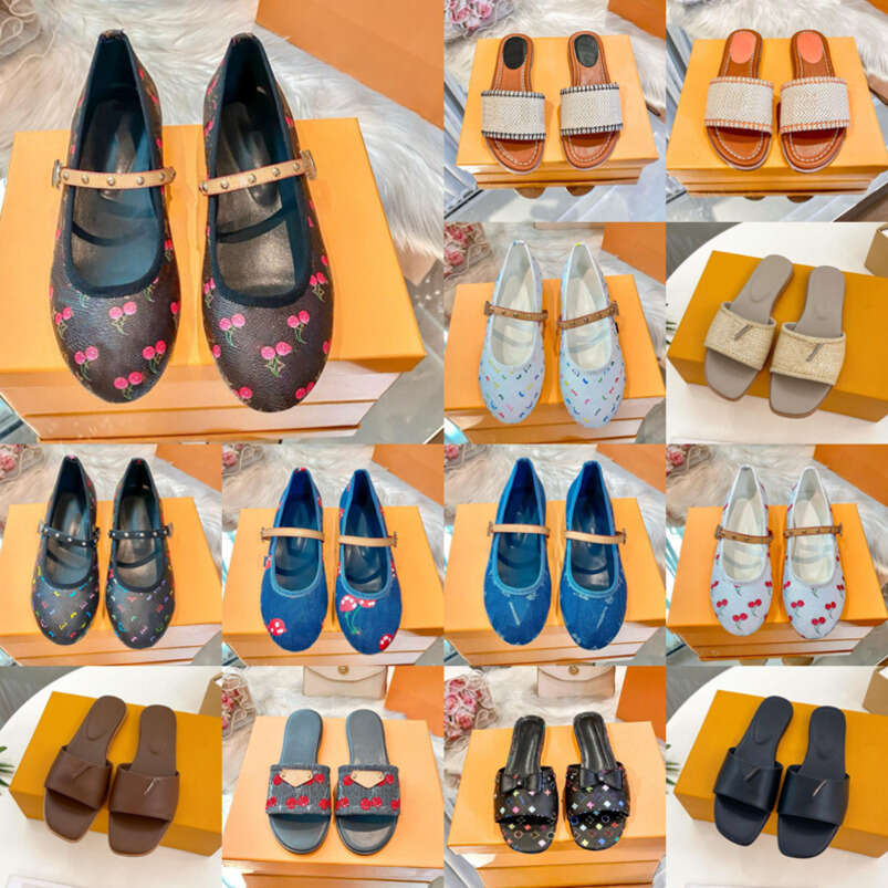 35-42 Denim Designer Mary Jane Sneaker Pantoufles Diapositives Été Coton Tissu Cuir Chaussures Casual Homme Noir Scuff Sandales Plates Mules Couc