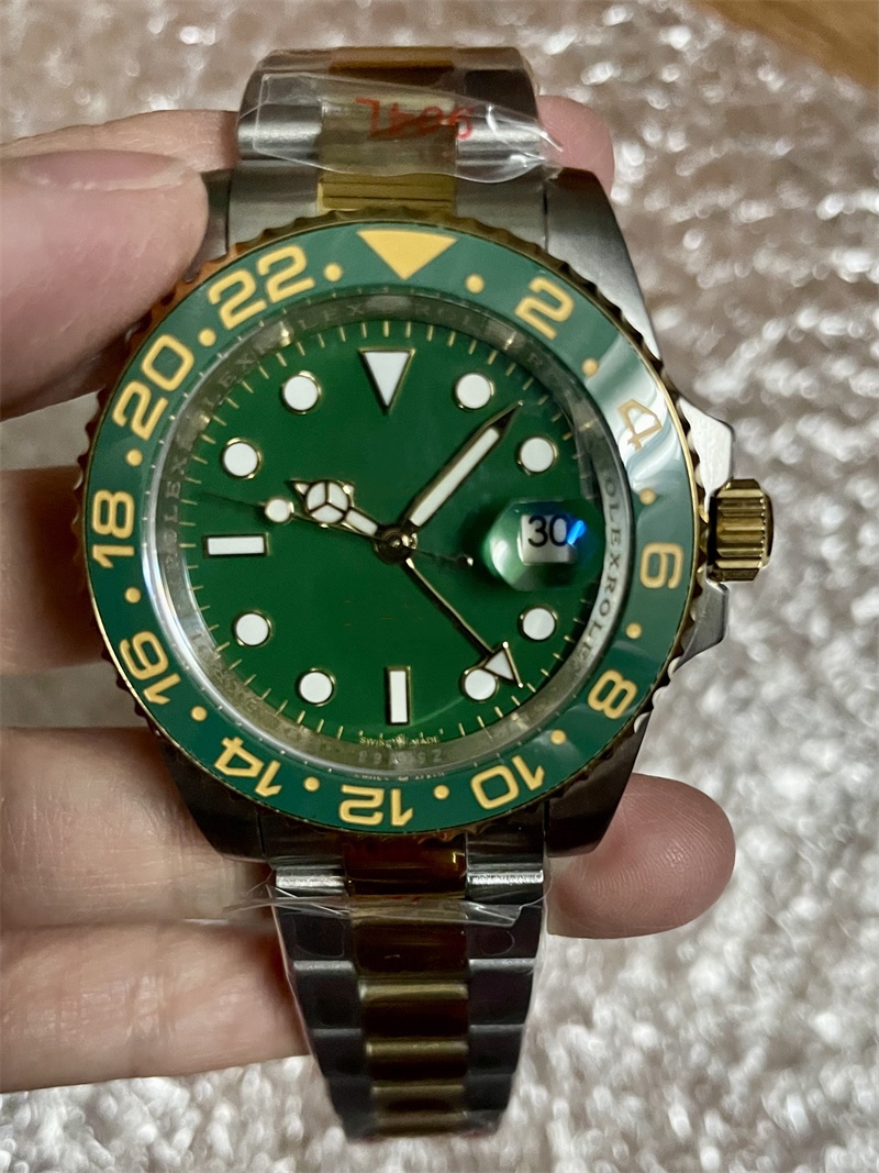 High Quality Man Watch Date Clock mechanical Automatic Movement Stainless Steel Watches 40mm Green Face Hardlex Glass classic Style 202-image-1099107257
