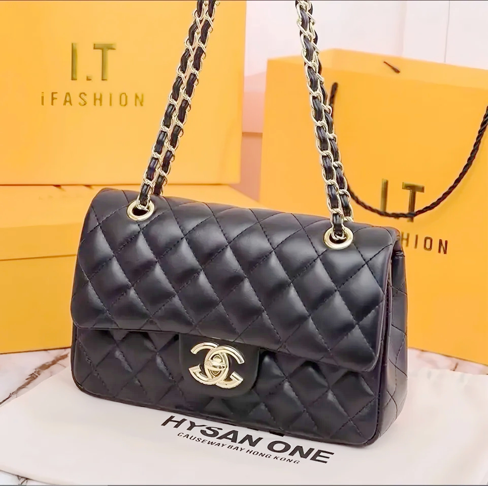 Designer bag Handbag Shouder Gold Chain Bag Cutch Fap Totes Bags Waet Check Veour Thread Purse Doube Letters Soid Hasp Waist Square Stripes bags L12