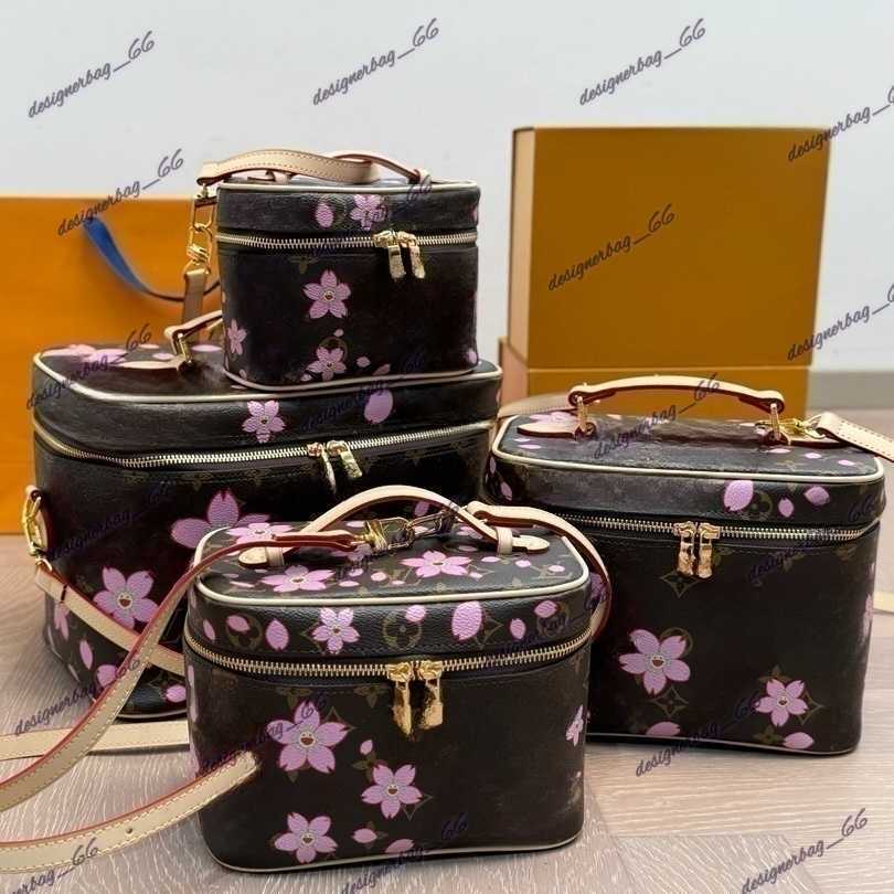 Cosmetic Bags Cases vanity bag Makeup Bag takashi murakami Cherry Blossoms Cosmetic Box pink Crossbody Handabgs Women large capacity zipper men trav