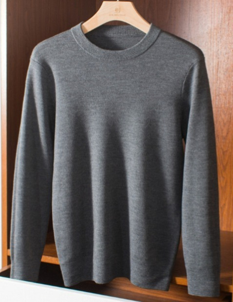 a64 Pull en laine pour hommes, fond rond épais et chaud à quatre broches pour l'automne et l'hiver