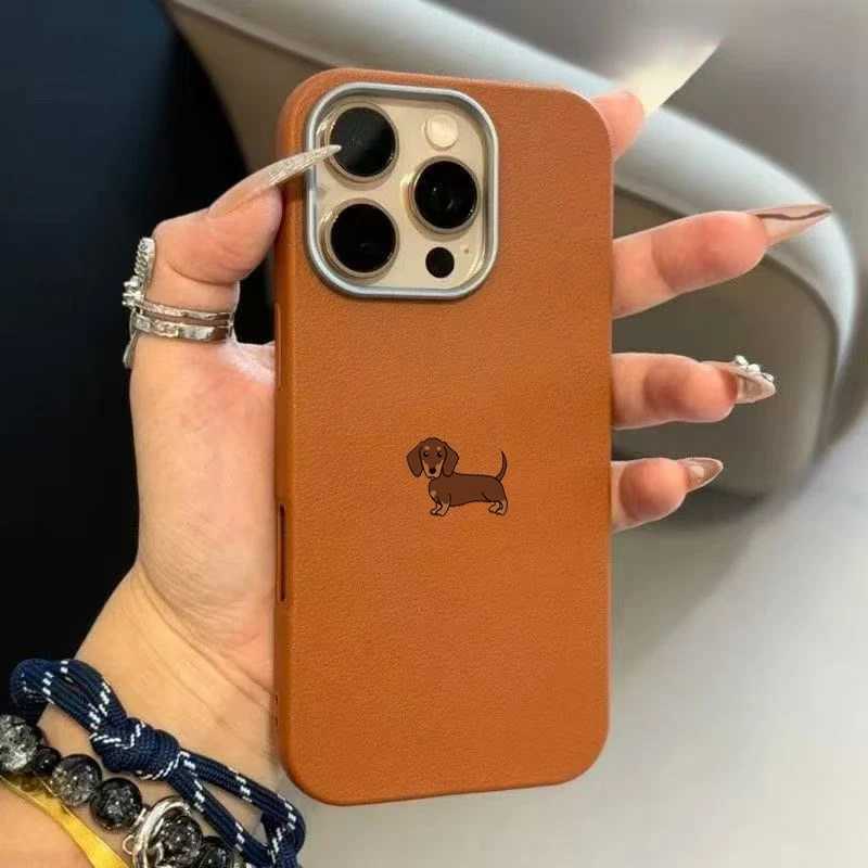For iPhone 17 16 15 14 13 12 11 Pro Max Case Minimalist Brown Dachshund Cover For iPhone 17 Air 16E XS X XR 7 8 Plus Soft Fundas H260326-image-1099193514