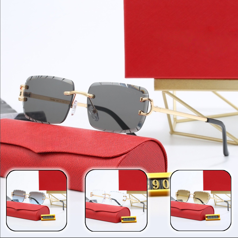 Designer Femmes Hommes Mode de luxe classique Polarisée Tendance Sport sans cadre Lunettes de soleil dégradées Protection extérieure UV400 avec b