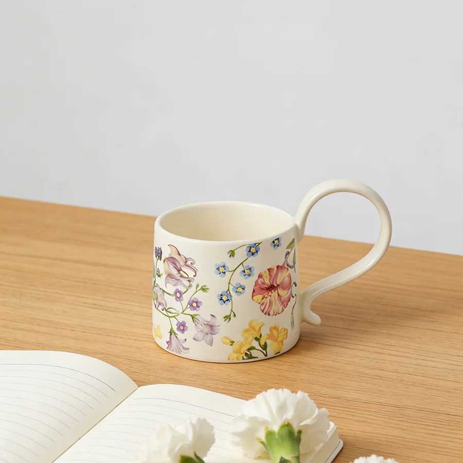 Ceramic cup Coffee cup Water cup Mug Tea cup Cup Meeting room Office Personal Dedicated Japanese style Ceramic Floral pattern Co H260326-image-1099169528