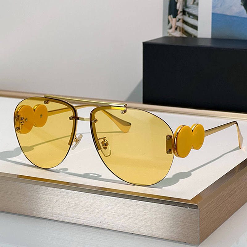 Classic male female designer VE2250 sunglasses frameless metal frames lightweight exquisite texture oval lenses driving outdoor travel UV400