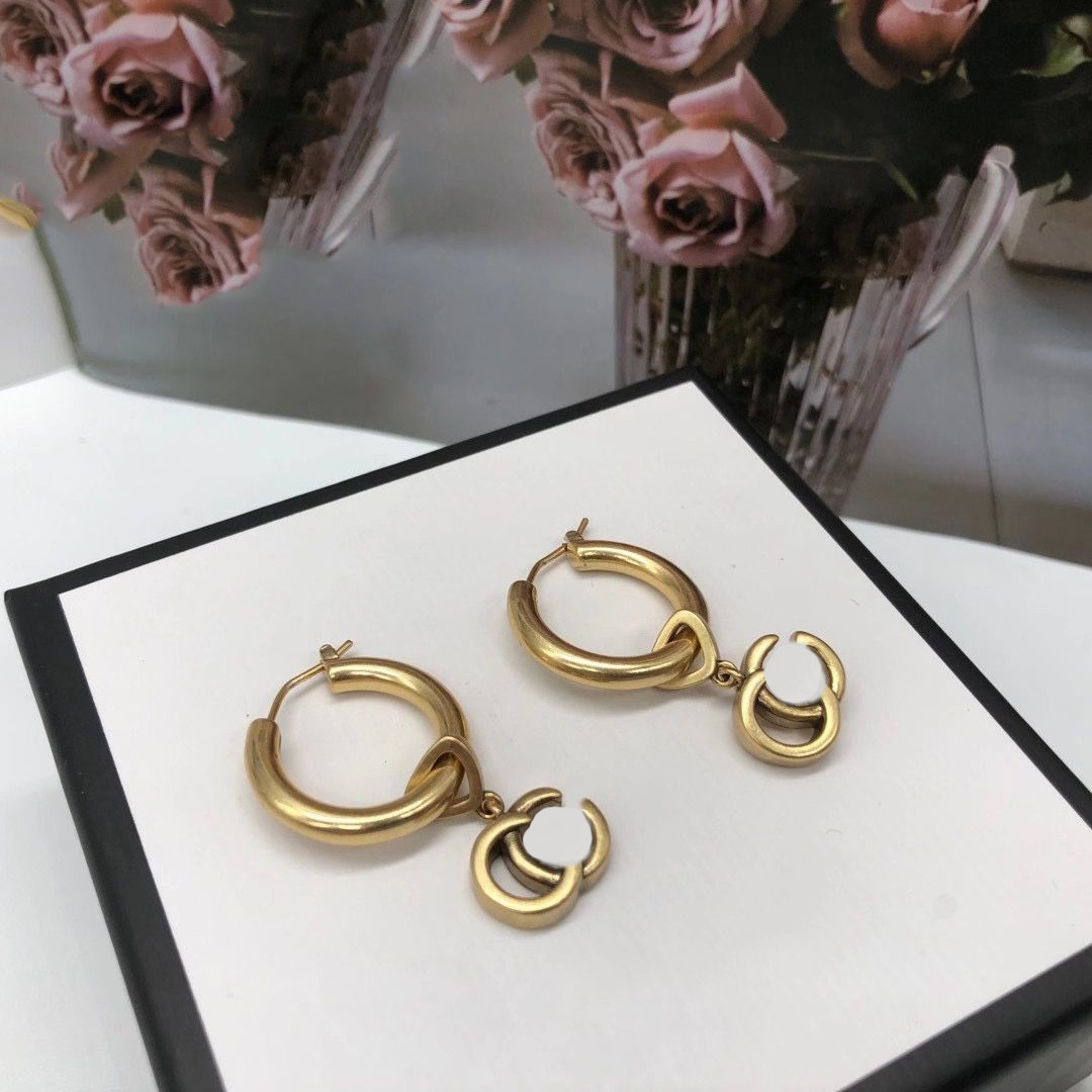Designer Luxury Gold Stud Earrings Designer For Women Hoop Earrings Stud Letter Earrings Jewelry Vintage pendant earrings Set Valentine Day Gift Eng