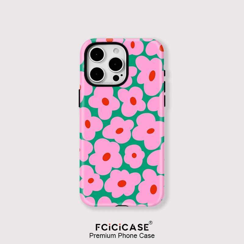 Fcicicase Magnetic Matte Bumper For Case For iPhone 16 15 14 Plus 13 12 11 Pro Max Shockproof Hard PC Flower Cover H260326-image-1099193593