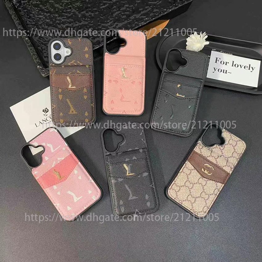 1V Phone Case For Iphone 17 16 15 14 13 Pro 12 11 Max Plus Patchwork Colorful Large Capacity Flip Card Pocket Phone Case 17Pro Classic Print Cover L