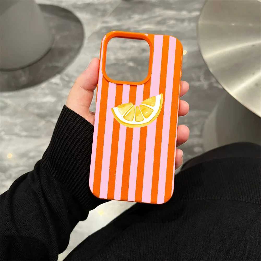 Minimalist Striped Fruit Couple Phone Case For iPhone 16 11 13 12 14 15 Pro Max XS X XR Plus 17 Air Cases INS Shockproof Cover H260326-image-1099193294