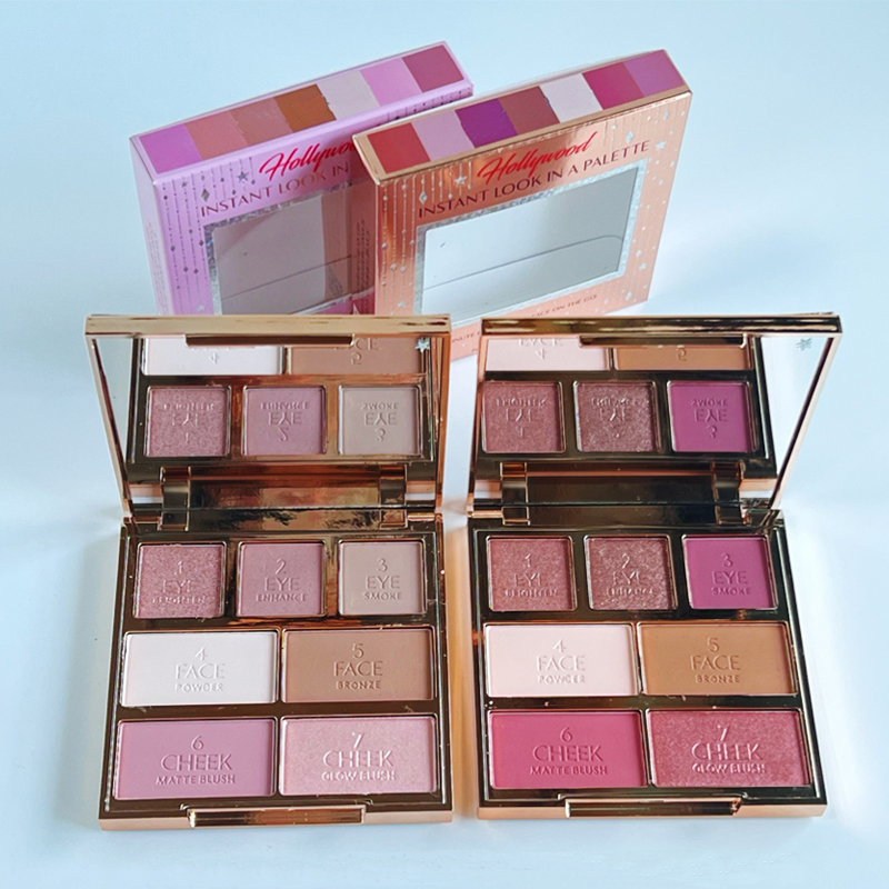Brand Instant Look in a Palette Face Glow Bronzer Highlighter Hollywood Powder Makeup for Eyes Cheeks Powder Blush pretty glowing Dreamy Bronzed-image-514224972