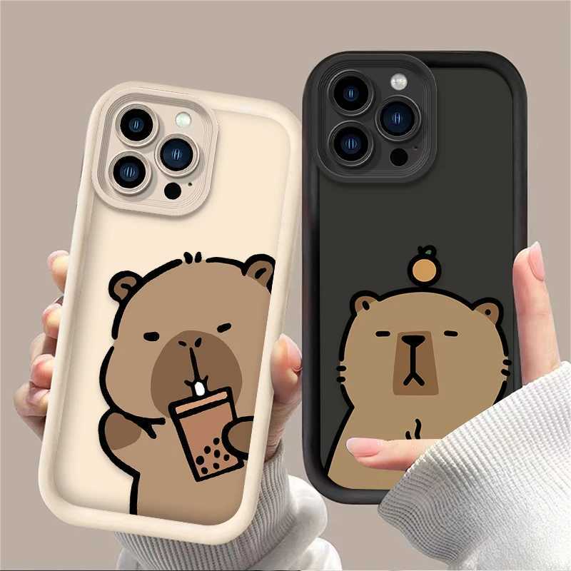 Capybara Matte Phone Case For iPhone 16 16E 15 14 13 12 11 Pro Max X XS X S Max XR SE 2020 SE4 7 8 Shockproof Printing Cover H260326-image-1099195822