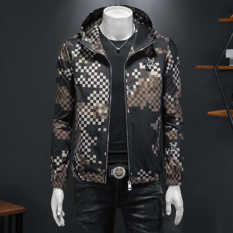 New DesignThe Trademark Has Been Registered For The 2025 New Printed Hooded Casual Jacket Jk9268 P140, Faux Model In White Asia Size