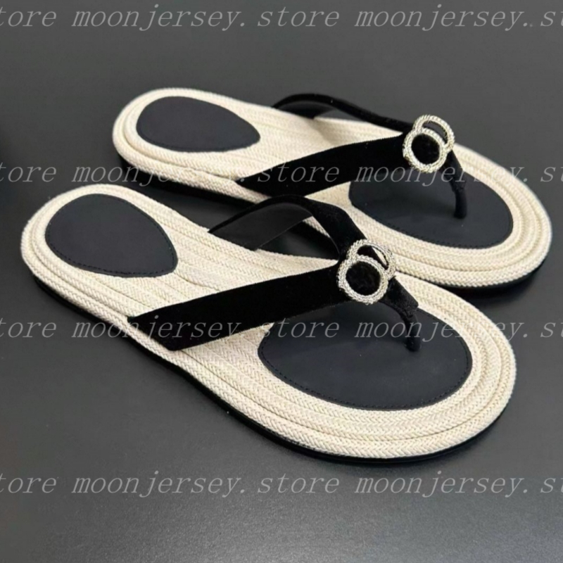 (go off picture not the description) 10A Premium Designer Woven Sole Flip Flop Women's Fashion Leisure Style Slippers Outdoor Flat Bottom Beach