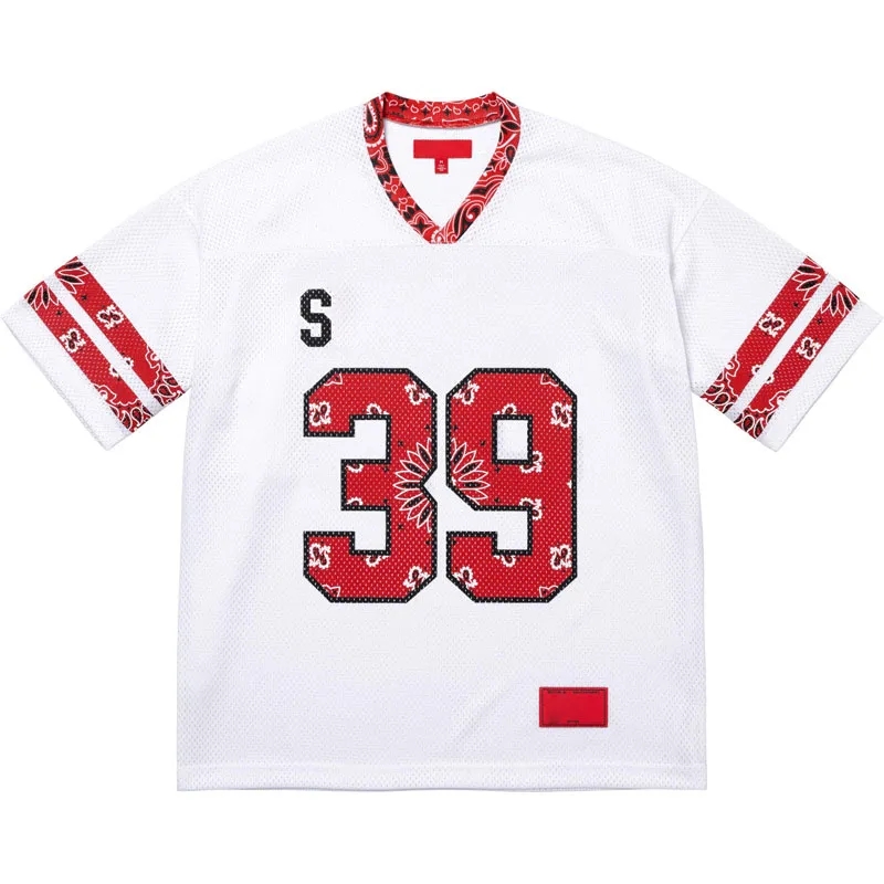 2026 Designer Men's T Shirt Short Sleeve Jersey Embroidery Mesh T Shirts Vintage Hip Hop Casual Loose Sports Jerseys Men Streetwear