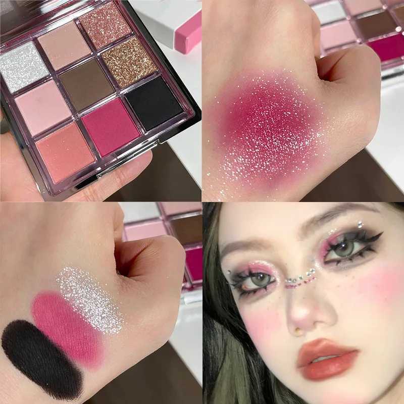 9-color eye shadow palette - vibrant colors shiny palette waterproof and durable suitable for music festival makeup H260327-image-1099324550