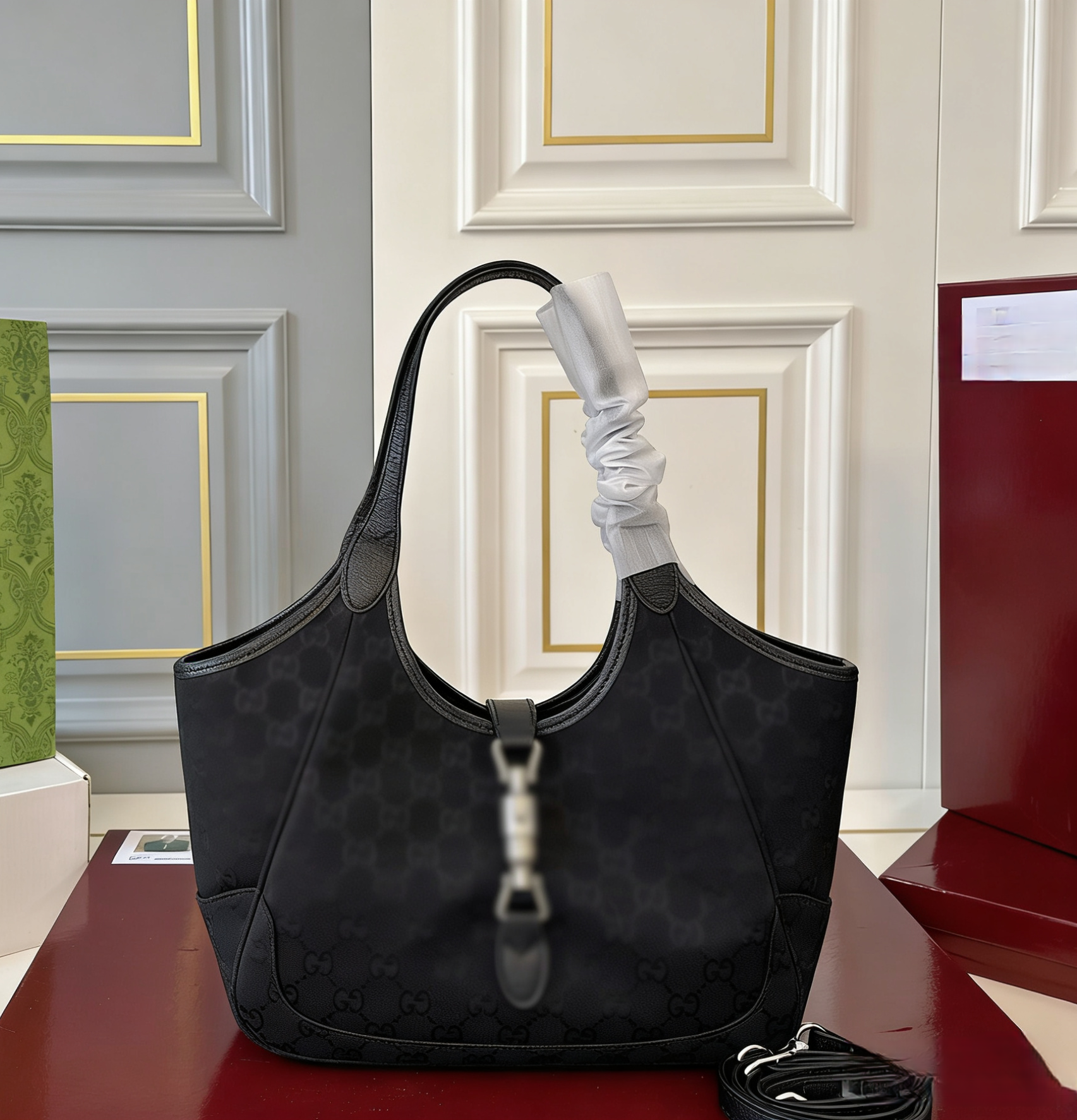 2025 New Vintage Canvas Tote Bag Women Designer Hobo Shoulder Bag Luxury Monogram Crossbody Purse Small Jackie Style Handbag Fashion Retro
