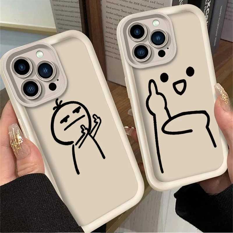 Cartoon Fun Stickman Soft Phone Case for IPhone 17 Air 16 16E 15 14 13 12 11 Pro Max X XS X S Max XR SE 2020 SE4 7 8 Print Cover H260327-image-1099313025