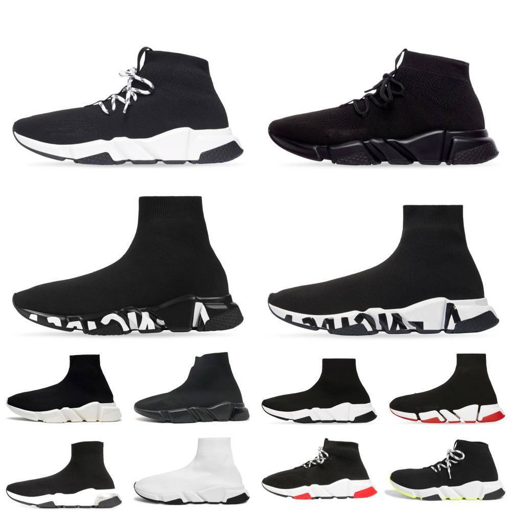 Designer Runner Sock Trainers Shoes Men Women Speed Socks High Low 2.0 4.0 Graffiti Black White Mesh Canvas Paris Casual Shoes Lace-up Neon Flat Pla