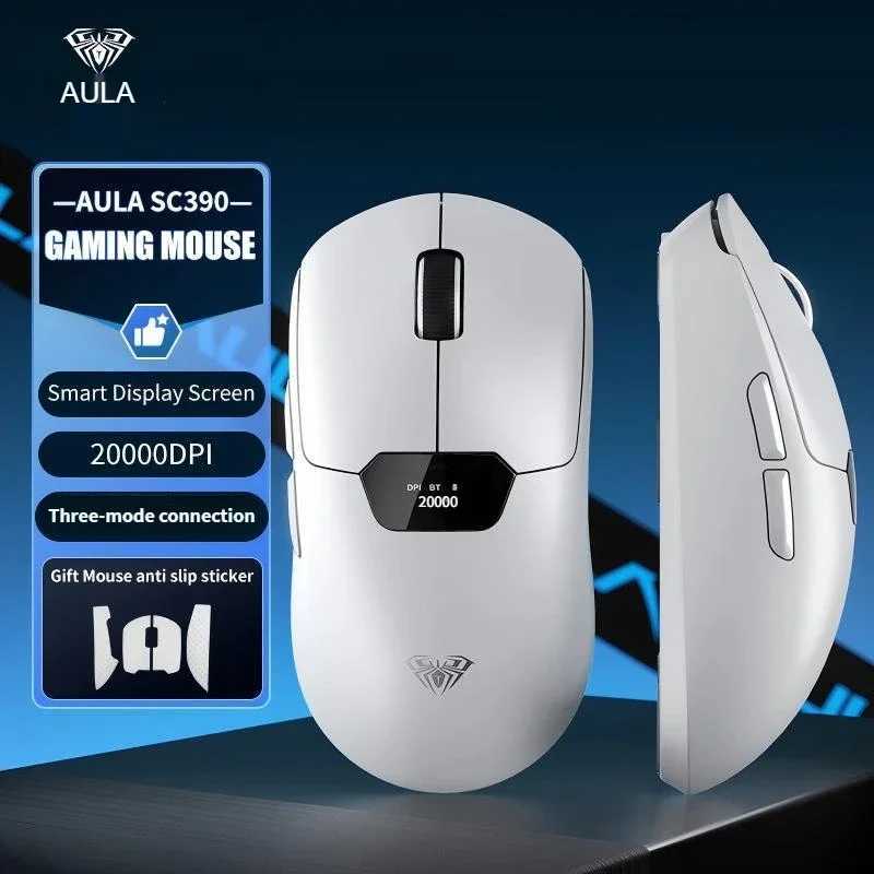 Aula SC390 Gaming Mouse Tri-mode Screen Display Rechargeable Adjustable DPI Mouse for Desktop Laptop D260327-image-1099299898