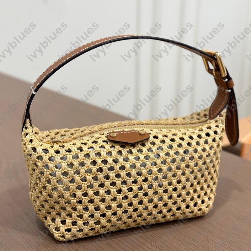 Raffia Makeup Bag VANITY CHAIN POUCH Luxury Cosmetic Summer Vacation Fashion Hill Crossbody Handbag Shoulder Bags-image-1106158107