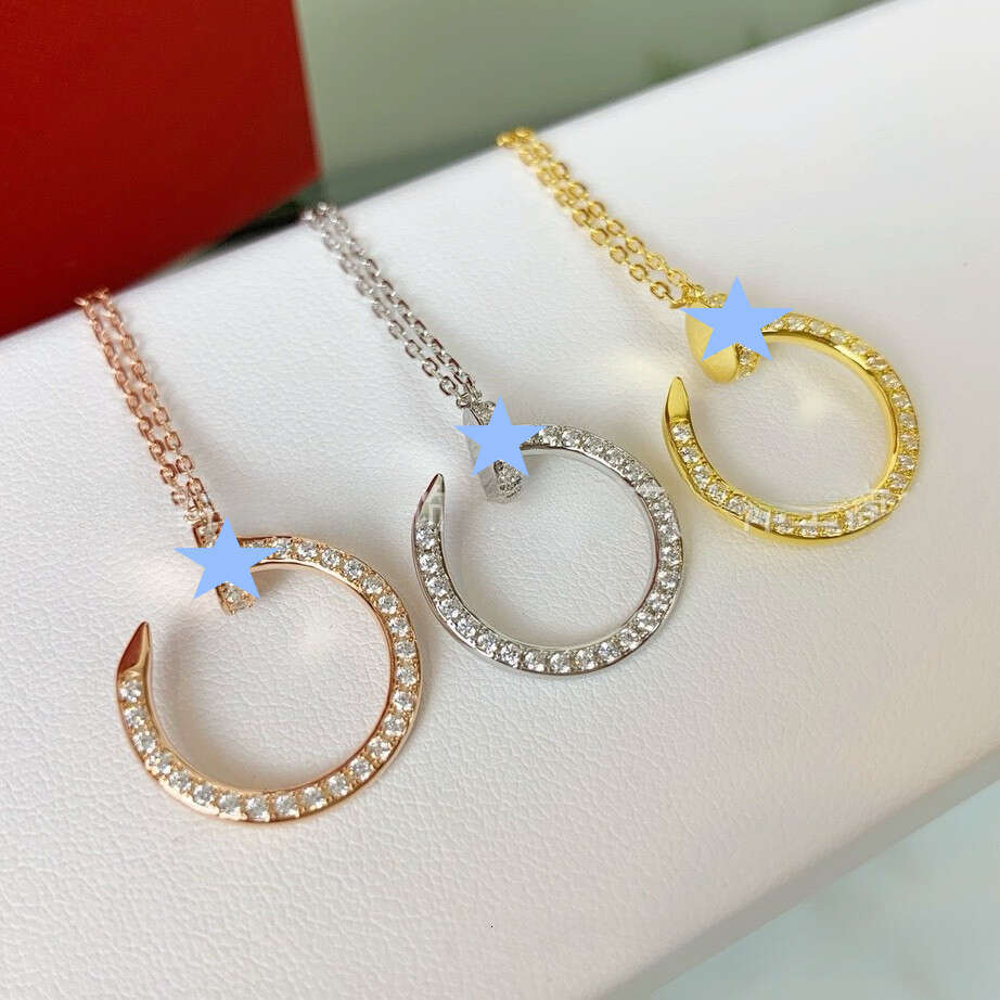Collier de créateur pour femmes, pavé de cristal, bijoux de mode de luxe, artisanat classique, collier à ongles avec incrustation de diamants com
