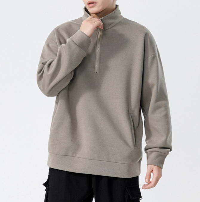a74 Turtleneck Sweatshirt for Men Autumn and Winter Thickened Loose Trendy Solid