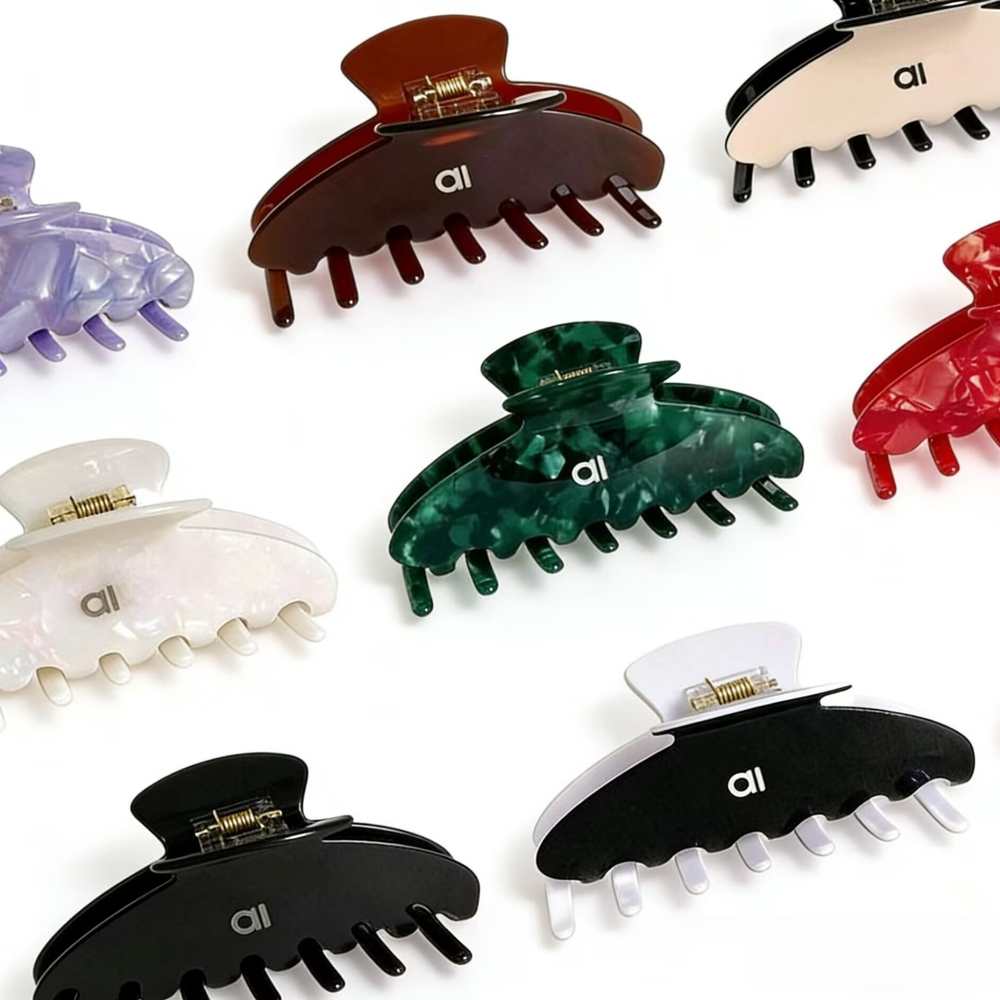 High Quality Women's Acetate Hair Clips Sporty Minimalist Letter Hair Claw Clips Designer Style Claw Clips Large Size Hair Accessories Multi-image-1099209909