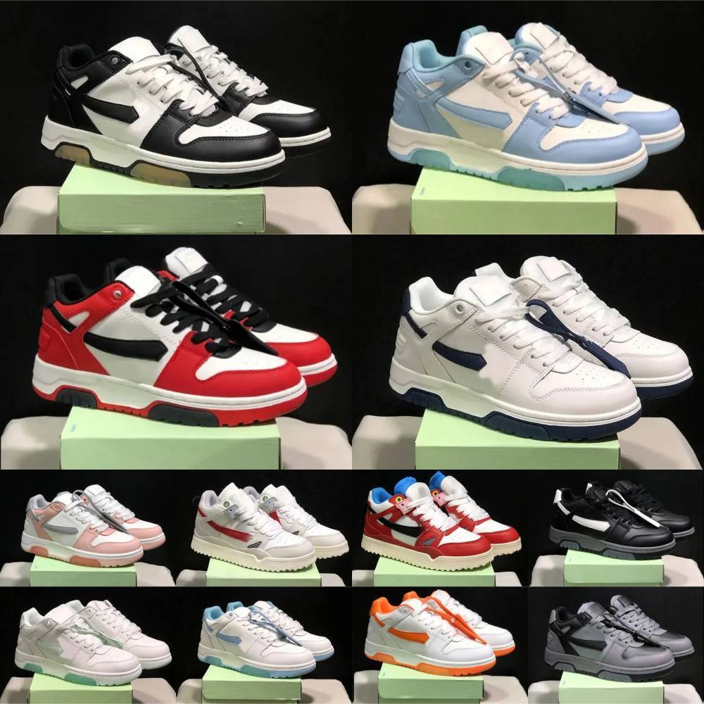 Designer Out Of Offices Brand Casual Shoes Mens Womens White Black Navy Blue Grey Calf Leather Top Lemon OOO Plate-forme Trainers Luxury Couples Out