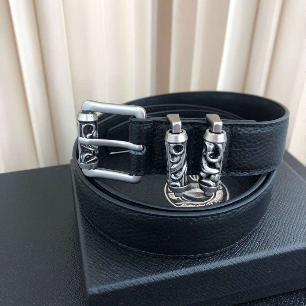 Designer Mens Belt CH Chrome Leather Belt With Roller Buckle Vine Pattern Vintage Style Unique High-end Pin Buckle Punk Style Jeans Decoration Cross