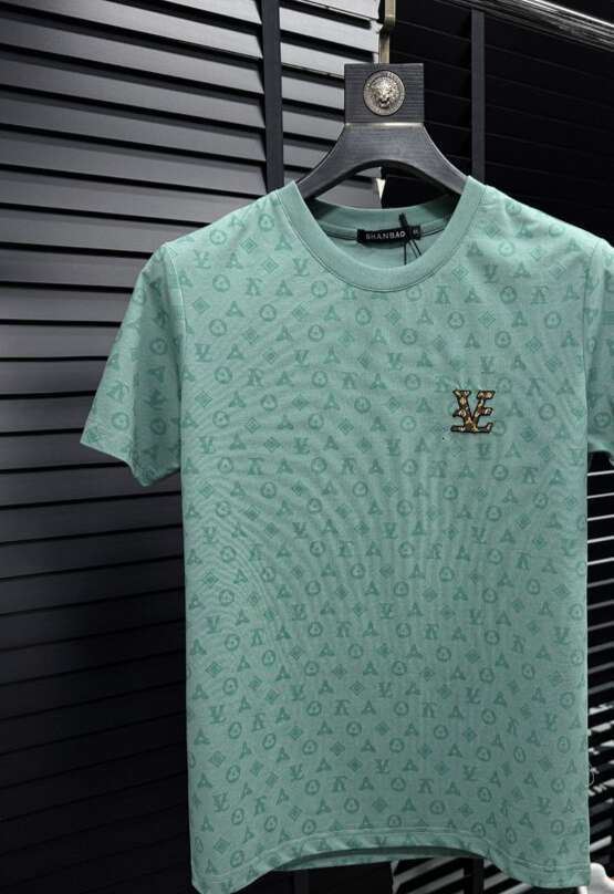 High-End Men For Light Luxury Round-Neck Short-Sleeve T-Shirt, 2025 Summer New Fashion Slim-Fit Half-Sleeve Shirt, Trendy Tee Asia Size