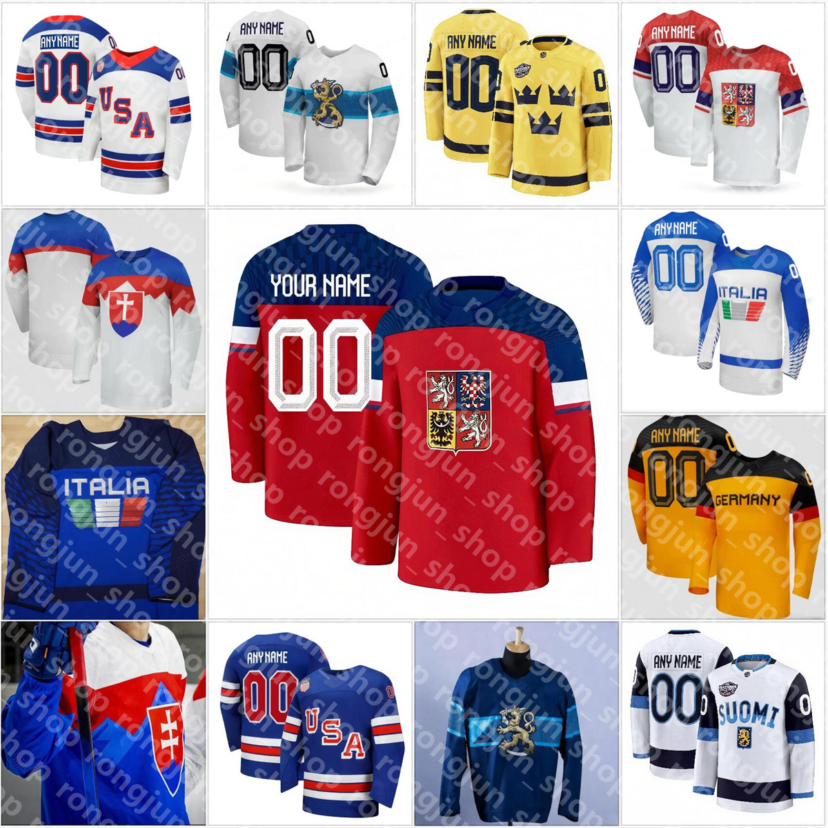 2026 Winter Olympices Milano Cortina Hockey Jersey Team Germany Canada USA Italy Finland Sweden Slovakia Czechia Jersey Stitched Mens Womens Youth