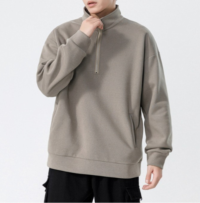 A75 Turtleneck Sweatshirt for Men Autumn and Winter Thickened Loose Trendy Solid