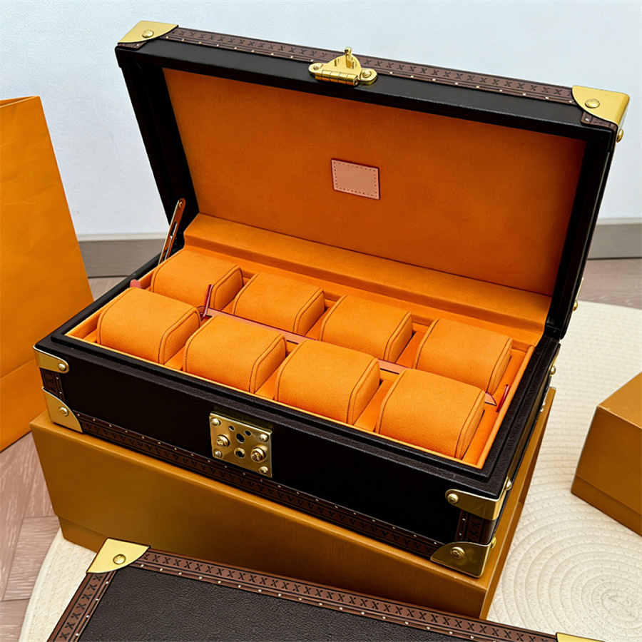 Boîte à bijoux de créateur Boîtes de rangement en bois Boîtes à lettres de fleurs Bracelet de luxe Étui à bijoux Rarrings en cuir Bagues Colliers