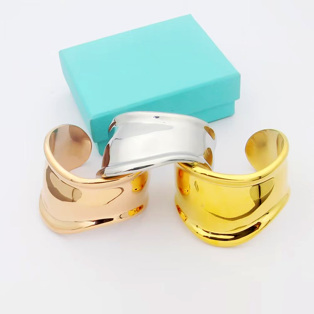 Bracelet jewelry designer for women designer jewelry wide cuff tone polished open bangle minimalist fashion statement jewelry for daily wear four-image-1099410861