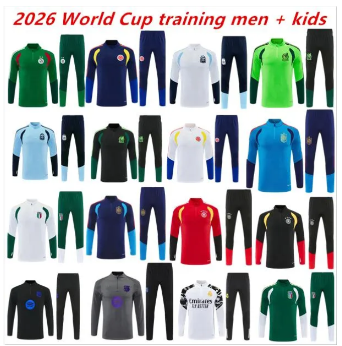 26 27 Colombia Algeria Germany Italy Argentina Spain Mexico 2026 World Cup football tracksuit men kids suit chandal futbol italiana sportswear-image-923493399