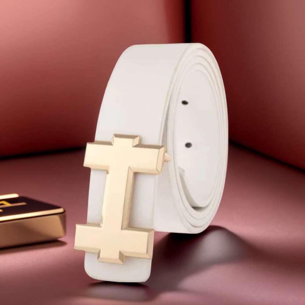 Fashion Casual Gold Letter Button Top Men 's Women 's Belts For Daily Wear Jeans Belts For Comfortable Gift To Boyfriend Chunjinqiuli