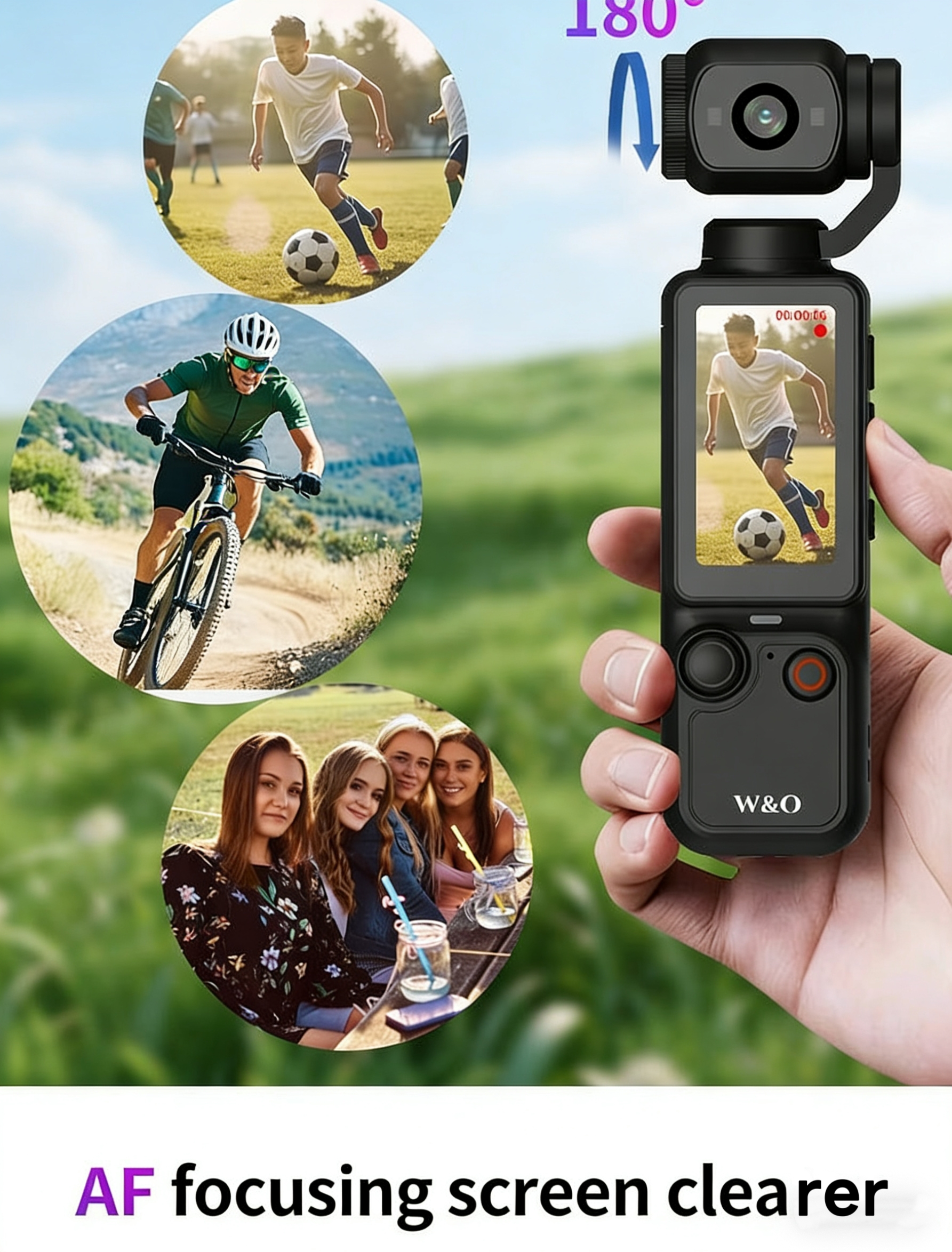 Q7 Action Camera, High Definition 4K, Outdoor Sports, Handheld Portable Recording Vlog, Travel Camera-image-1108115880